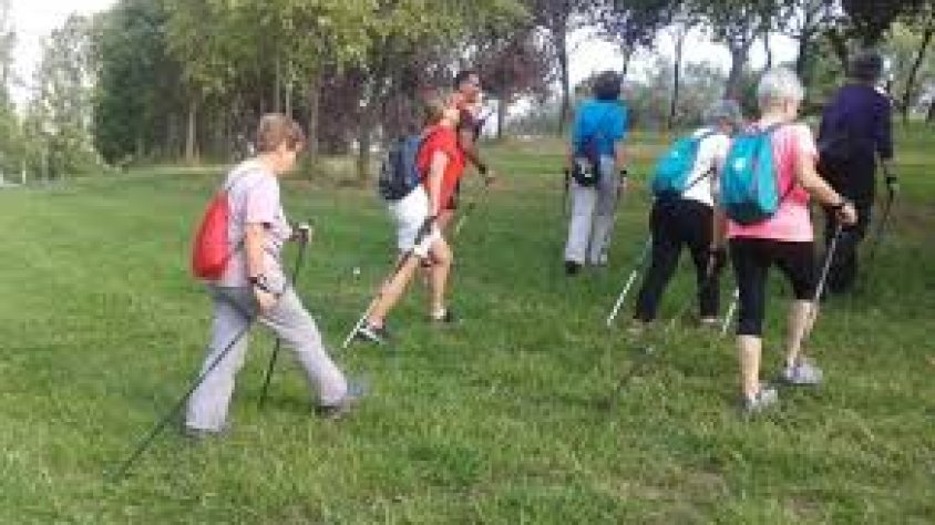 Aficionats a la marxa nòrdica a la muntanya