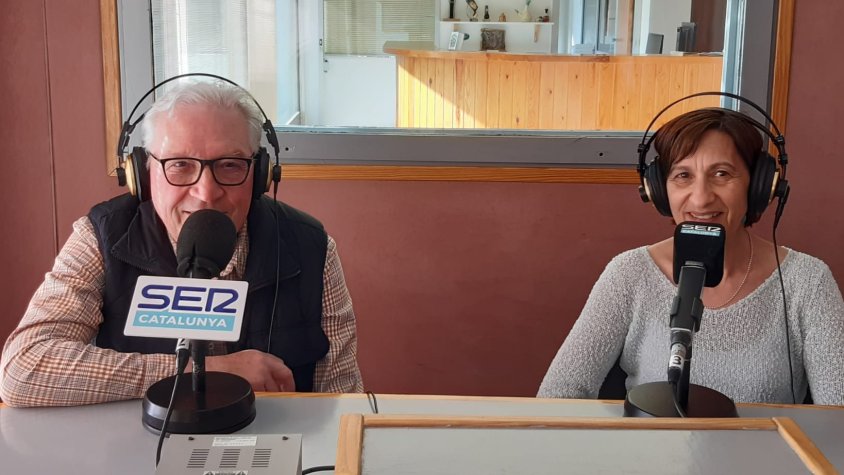 Michele Kameroff i Carme Baulenas als estudis de Ràdio Pirineus
