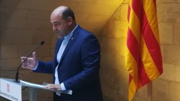 Jordi Merino ahir en l'acte de presentació de la travessa Matagalls Montserrat