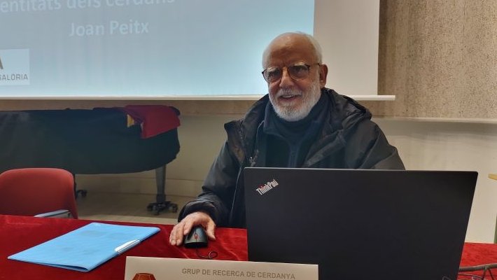 Joan Peitx ahir durant la presentació al Museu Cerdà