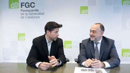 Antoni Segarra, president FCG (dreta) i Eduard Inglés, director de l'INEFC (esquerra)