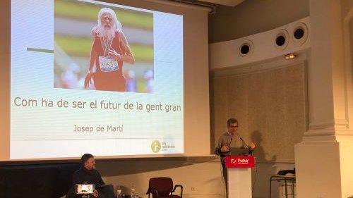 El gerontòleg Josep de Martí ahir, en un moment de la seva conferència
