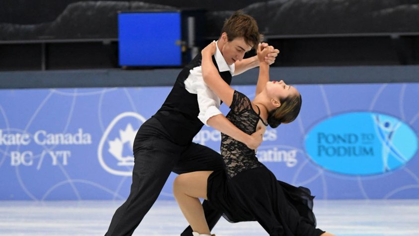 Athena Roberts i Enric Alis competint com a parella