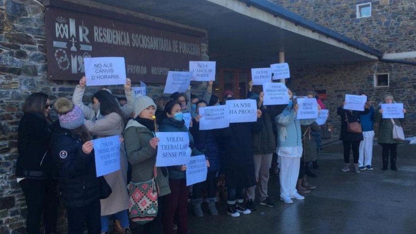 Manifestació de les treballadores el mes de gener