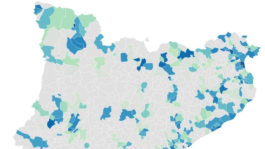El mapa situa la població resident en zones inundables a Catalunya
