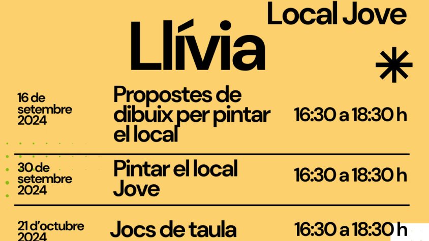 El cartell de les activitats