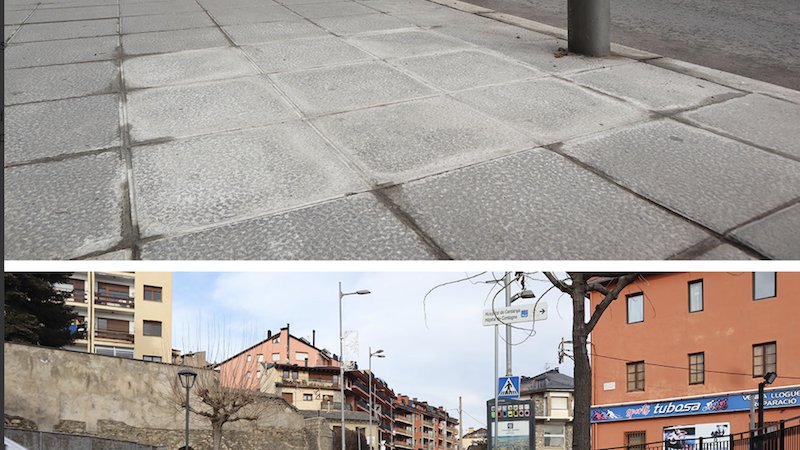 La comparativa entre l'estat del carrer abans i desprès de realitzar els treballs